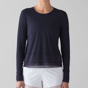 Lululemon Sole Training navy blue long sleeve top